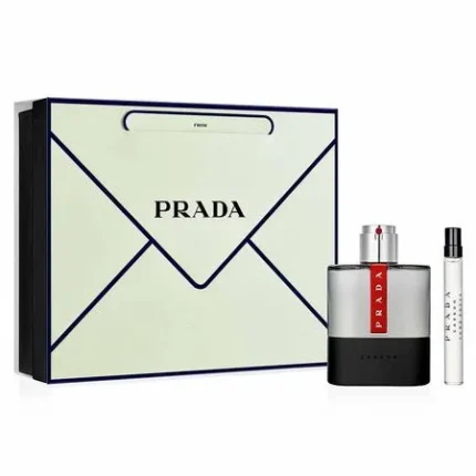 Kit Coffret Prada Luna Rossa Carbon Eau de Toilette 100ml + Miniatura 10ml - Perfume Masculino