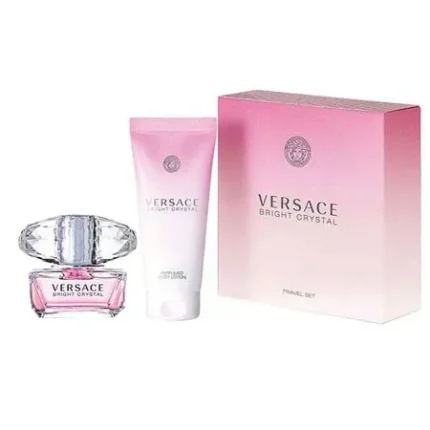 Kit Coffret Versace Bright Crystal Eau de Toilette - Perfume 50ml + Hidratante 100ml